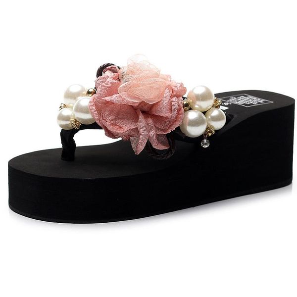 women shoes beach slippers summer pearl korean-style flip-flopsplatform non-slip outwear holiday travel 35-42 11, Black
women shoes beach slippers summer pearl korean-style flip-flopsplatform non-slip outwear holiday travel 35-42 11, Black