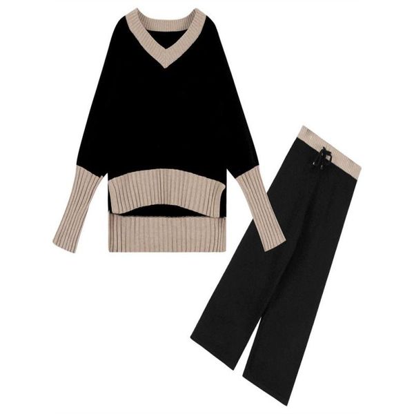 women's two piece pants zcwxm autumn knitted loose two-piece suit women patchwork long batwing sleeve elastic waist ankle-length wide l, White
women's two piece pants zcwxm autumn knitted loose two-piece suit women patchwork long batwing sleeve elastic waist ankle-length wide l, White