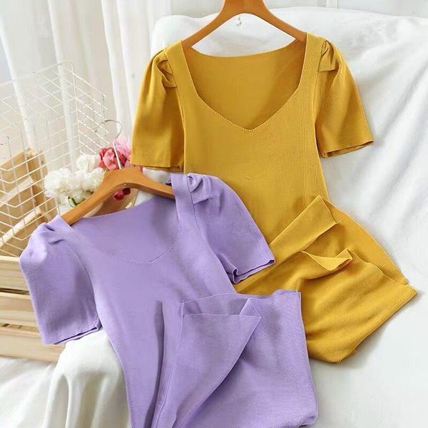 women 2021 summer bodycon knit dress female square collar short sleeves slim party dresses ladies fashion casual vestidos l18, Black;gray
women 2021 summer bodycon knit dress female square collar short sleeves slim party dresses ladies fashion casual vestidos l18, Black;gray