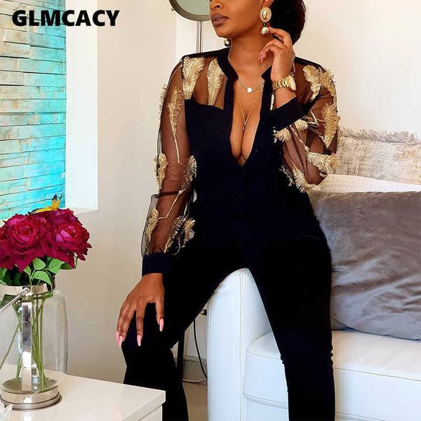 women feather embroidery insert v neck jumpsuit long sleeve partchwork long ovveralls elegant chic autumn streetwear 210702, Black;white
women feather embroidery insert v neck jumpsuit long sleeve partchwork long ovveralls elegant chic autumn streetwear 210702, Black;white