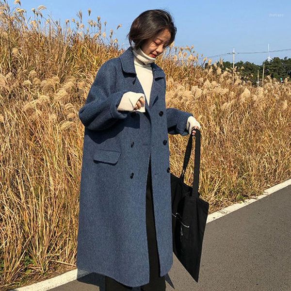 women's wool & blends arrival fashion korean slim double-sided coat outerwear female long woolen overcoat women trench, Black
women's wool & blends arrival fashion korean slim double-sided coat outerwear female long woolen overcoat women trench, Black