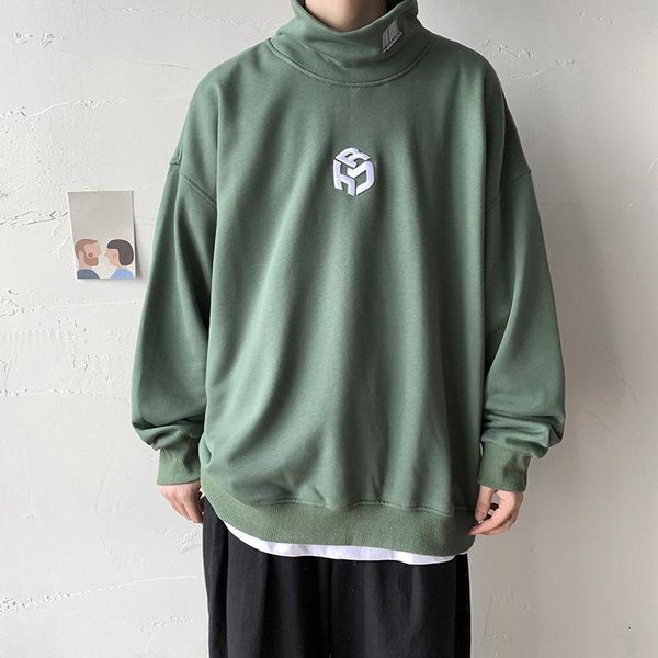 men's hoodies & sweatshirts korean embroidered large size loose half turtleneck pullover fall long sleeve sweatshirt all-match bottom s, Black
men's hoodies & sweatshirts korean embroidered large size loose half turtleneck pullover fall long sleeve sweatshirt all-match bottom s, Black