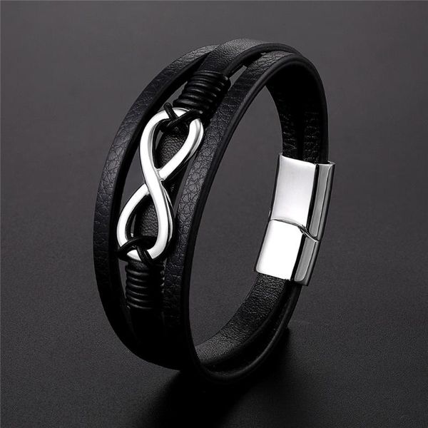 link, chain fashion 8 words men jewelry genuine leather bracelets titanium rope steel magnetic clasp bracelet wristband male gift, Black
link, chain fashion 8 words men jewelry genuine leather bracelets titanium rope steel magnetic clasp bracelet wristband male gift, Black