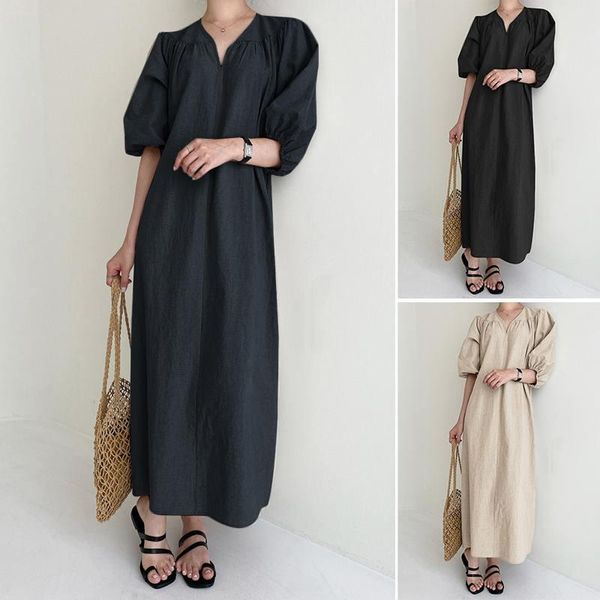 oversized women's mid-calf dresses 2021 zanzea female retro vestidos casual solid puff sleeve dress ladies summer robe femme, Black;gray
oversized women's mid-calf dresses 2021 zanzea female retro vestidos casual solid puff sleeve dress ladies summer robe femme, Black;gray