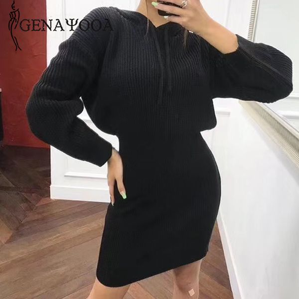 genayooa sweater long sleeve bodycon dress casual knitted korean hooded dresses woman party night winter 210417, Black;gray
genayooa sweater long sleeve bodycon dress casual knitted korean hooded dresses woman party night winter 210417, Black;gray
