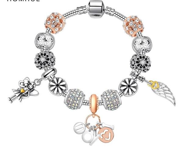 fashion pandora style charm bracelet women retro angel wings i love you european charm beads snowflake dangle fits pandora charm bracelets n, Golden;silver
fashion pandora style charm bracelet women retro angel wings i love you european charm beads snowflake dangle fits pandora charm bracelets n, Golden;silver