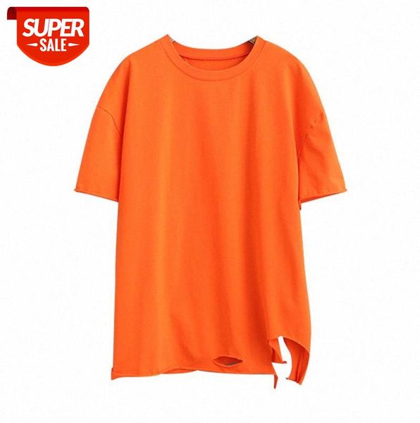 583-0001 korean version of simple female round neck short-sleeved t-shirt with raw edges and holes in candy color solid #jo7x, Black;gray
583-0001 korean version of simple female round neck short-sleeved t-shirt with raw edges and holes in candy color solid #jo7x, Black;gray