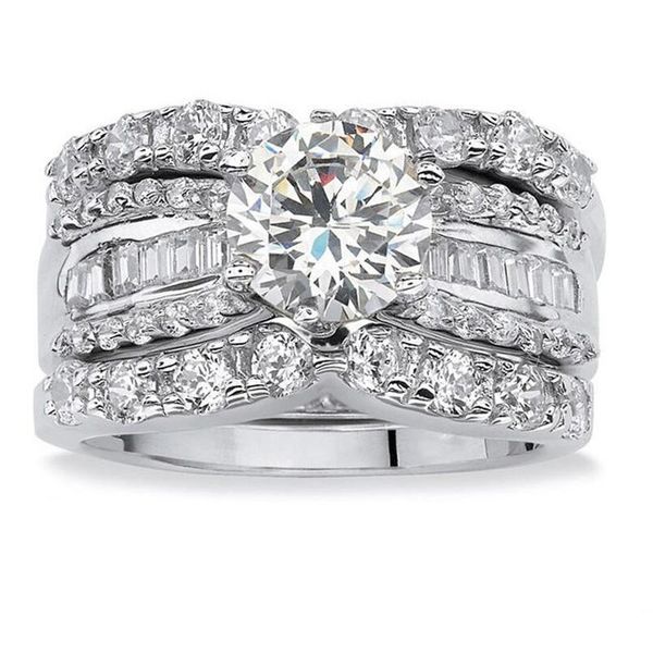 wedding rings vintage fashion jewelry 925 sterling silver&gold fill round cut white clear cubic zircon promise 3pcs band ring, Slivery;golden
wedding rings vintage fashion jewelry 925 sterling silver&gold fill round cut white clear cubic zircon promise 3pcs band ring, Slivery;golden