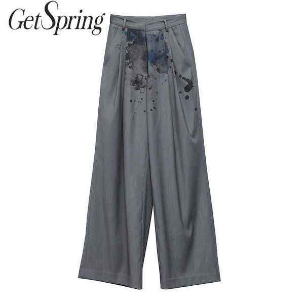 women's pants & capris getspring women ink printing womans fashionable high waisted wide leg loose long trousers spring autumn 2021, Black;white
women's pants & capris getspring women ink printing womans fashionable high waisted wide leg loose long trousers spring autumn 2021, Black;white