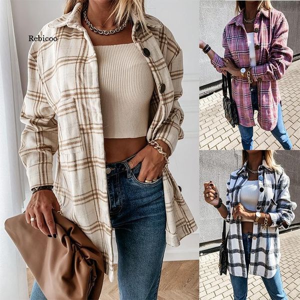 women's jackets women autumn casual plaid long sleeve lady jacket vintage turn-down collar coat elegant female single breasted outerwe, Black;brown
women's jackets women autumn casual plaid long sleeve lady jacket vintage turn-down collar coat elegant female single breasted outerwe, Black;brown