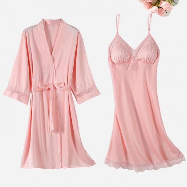 women's sleepwear satin intimate lingerie women wedidng robe set sleep spring summer homewear casual 2pcs kimono bathrobe gown, Black;red
women's sleepwear satin intimate lingerie women wedidng robe set sleep spring summer homewear casual 2pcs kimono bathrobe gown, Black;red