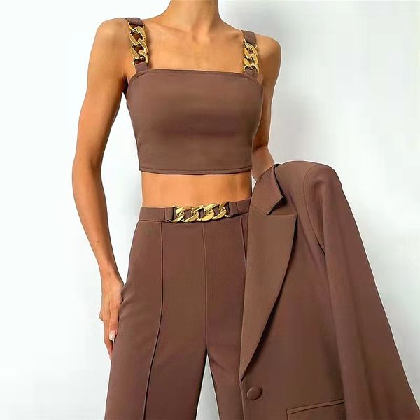 womens blazer two piece sets pants fashion designer blazer crop vest leggings paniess suit formal wear outerwear clothing casual fitness pan, White
womens blazer two piece sets pants fashion designer blazer crop vest leggings paniess suit formal wear outerwear clothing casual fitness pan, White