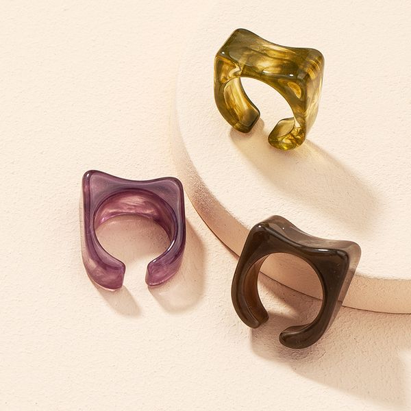 japan and south korea ins net red new simple acrylic resin female french fashion personality ring, Silver
japan and south korea ins net red new simple acrylic resin female french fashion personality ring, Silver