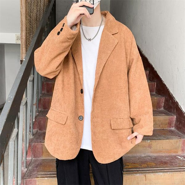 men's suits & blazers men clothing 2021 retro corduroy suit jacket autumn korean style loose ins tide blazer, White;black
men's suits & blazers men clothing 2021 retro corduroy suit jacket autumn korean style loose ins tide blazer, White;black