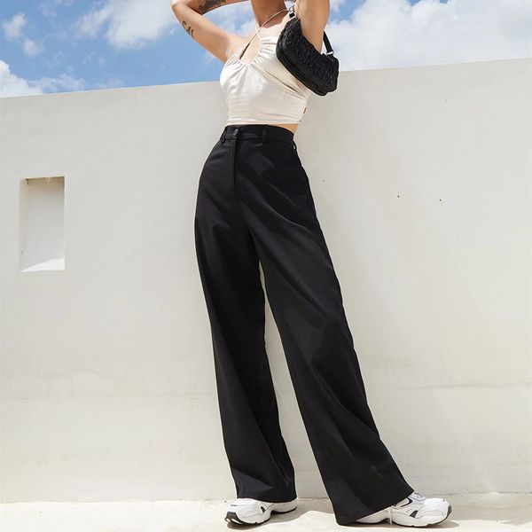 women's pants & capris wide shoulder belt pants suit, high waist leisure pants, korean fashion, solid color, spring, 2021 3gp2, Black;white
women's pants & capris wide shoulder belt pants suit, high waist leisure pants, korean fashion, solid color, spring, 2021 3gp2, Black;white
