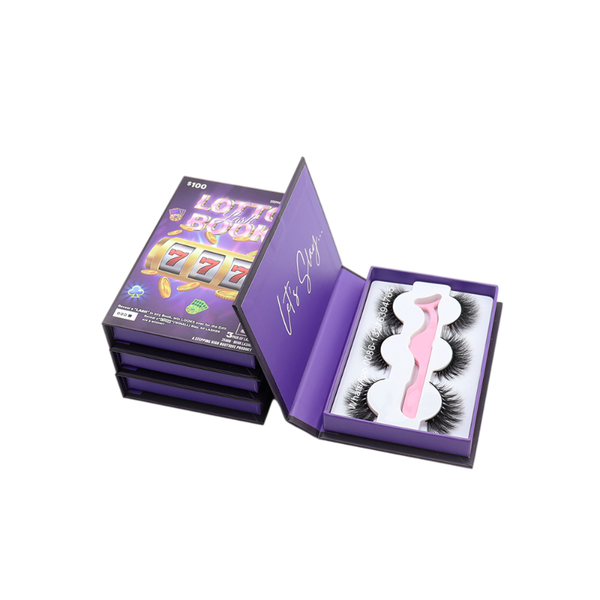 false eyelashes purple game theme three pairs of book white tray wholesale handmade 3d mink lashes custom lash with logo
false eyelashes purple game theme three pairs of book white tray wholesale handmade 3d mink lashes custom lash with logo