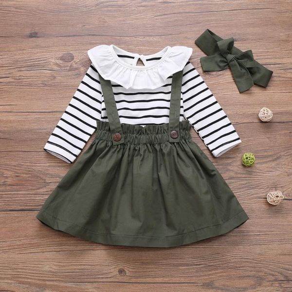 clothing sets toddler baby girls outfits ruffle collar clothes stripe romper solid overalls skirt cute fashion autumn ropa para niña, White
clothing sets toddler baby girls outfits ruffle collar clothes stripe romper solid overalls skirt cute fashion autumn ropa para niña, White