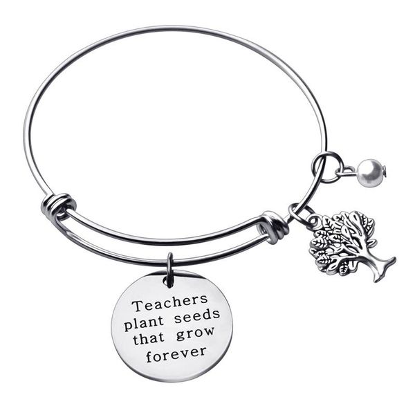 charm bracelets stainless steel teacher bangle bracelet gift appreciation thank you from student personalized jewelry, Golden;silver
charm bracelets stainless steel teacher bangle bracelet gift appreciation thank you from student personalized jewelry, Golden;silver