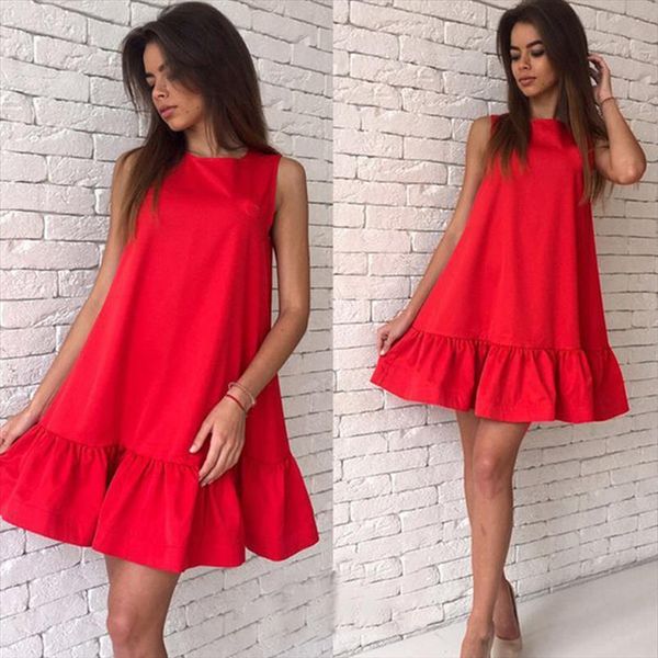 sleeveless summer plus size beach womens dresses party o neck blue mini red ruffle casual loose sundress ladies vestidos, Black;gray
sleeveless summer plus size beach womens dresses party o neck blue mini red ruffle casual loose sundress ladies vestidos, Black;gray