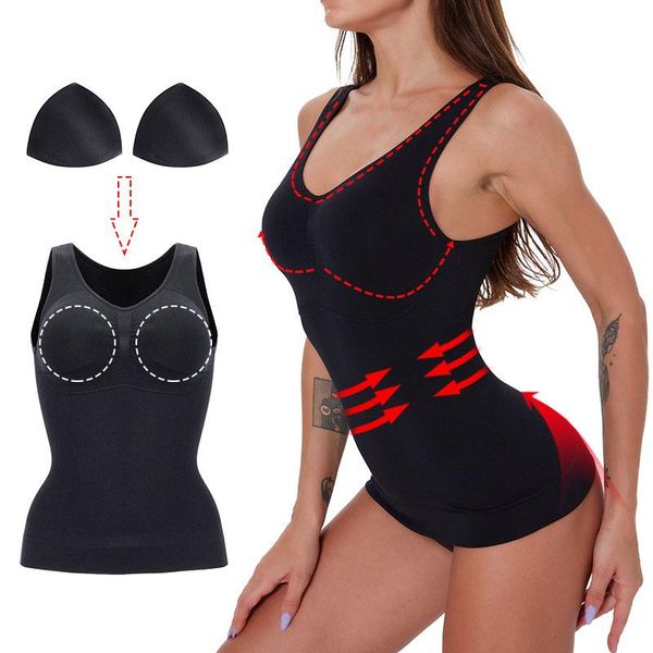 women's shapers vip link 1 pcs plus size bra tank women body removable underwear slimming vest corset shapewear, Black;white
women's shapers vip link 1 pcs plus size bra tank women body removable underwear slimming vest corset shapewear, Black;white