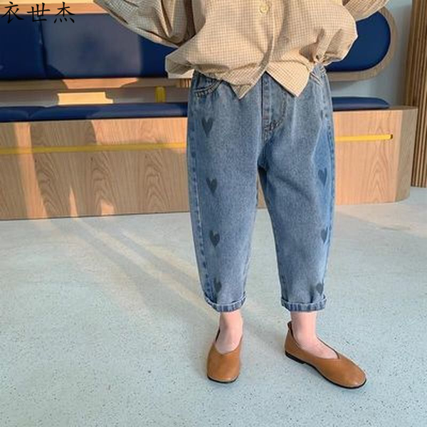 2022 girls jeans spring and autumn new childrens clothing baby trousers little girl love pants, Blue
2022 girls jeans spring and autumn new childrens clothing baby trousers little girl love pants, Blue
