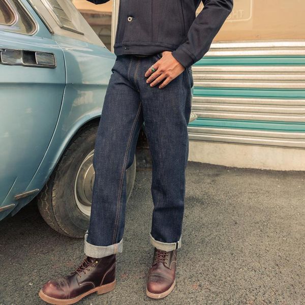 men's jeans rs-0002b red high waist original indigo edge unwashed vintage denim pants unsterilized straight biker 14 oz, Blue
men's jeans rs-0002b red high waist original indigo edge unwashed vintage denim pants unsterilized straight biker 14 oz, Blue