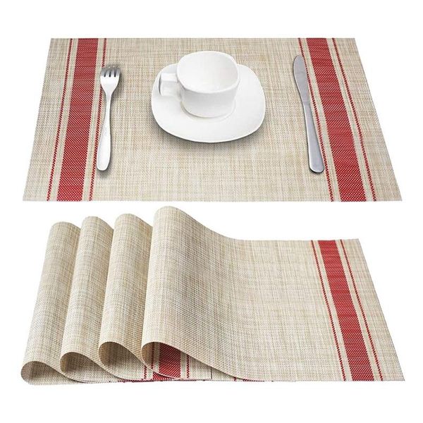 placemats, heat-resistant placemats stain resistant anti-skid washable pvc table mats woven set of 6 (red) & pads
placemats, heat-resistant placemats stain resistant anti-skid washable pvc table mats woven set of 6 (red) & pads