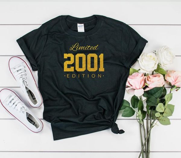 women's t-shirt glitter gold-2001 20th birthday limited edition gift for her and him customize any year summer 100% cotton shirt, White
women's t-shirt glitter gold-2001 20th birthday limited edition gift for her and him customize any year summer 100% cotton shirt, White