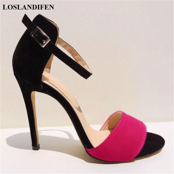 Summer Thin Heel Mixed Colors Flock Women's Sandals Fashion Buckle High Heels Shoes Women Open Toe Sexy Party, Black
Summer Thin Heel Mixed Colors Flock Women's Sandals Fashion Buckle High Heels Shoes Women Open Toe Sexy Party, Black