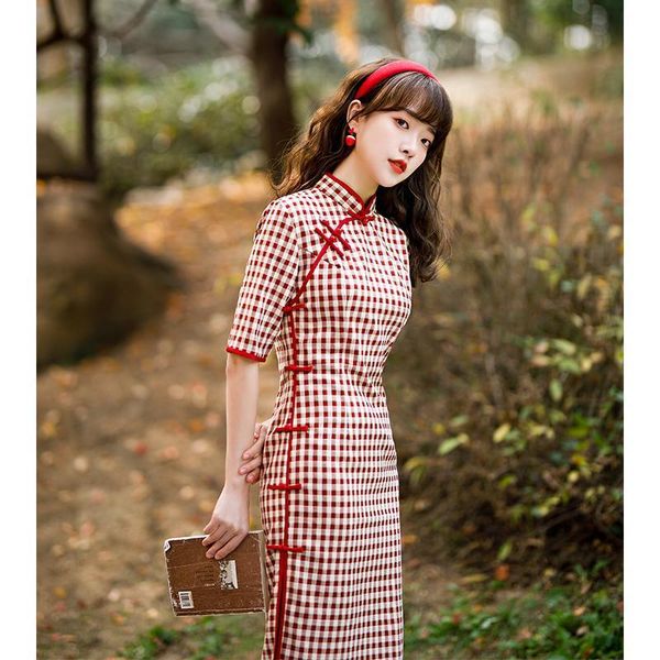 ethnic clothing summer cheongsam dress qipao girl slim daily short improved student beauty tu chun., Red
ethnic clothing summer cheongsam dress qipao girl slim daily short improved student beauty tu chun., Red