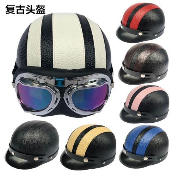 

motorcycle helmet electric vehicle personality harley retro helmet men and women half-covered half-face four-season general helmet