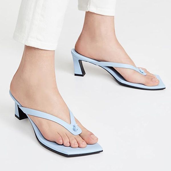 slippers summer designer fashion leather flip flops kitten heel dress mules mint blue candy color women's beach shoes, Black
slippers summer designer fashion leather flip flops kitten heel dress mules mint blue candy color women's beach shoes, Black