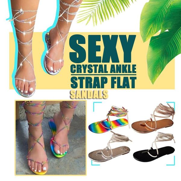 sandals women's summer flat crystal lace up flip flops outdoor round toe shoes, Black
sandals women's summer flat crystal lace up flip flops outdoor round toe shoes, Black