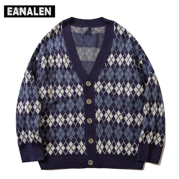 men's sweaters primary color contrast rhombus ugly oversized sweater street vintage jumper knitted cardigan winter jacket sweating, White;black
men's sweaters primary color contrast rhombus ugly oversized sweater street vintage jumper knitted cardigan winter jacket sweating, White;black