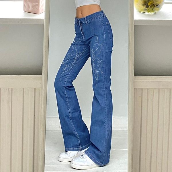 women's jeans korean fashion straight women embroidery cute beading trousers street style low waist streetwear cargo pants, Blue
women's jeans korean fashion straight women embroidery cute beading trousers street style low waist streetwear cargo pants, Blue