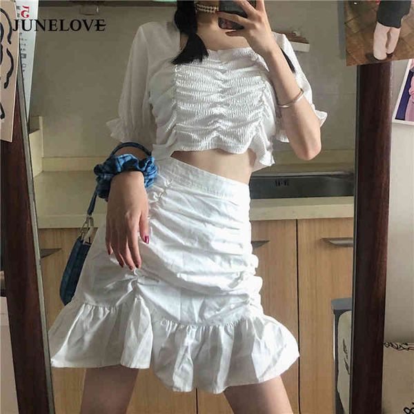 casual street lady girls korean fashion chic blouse women summer shirts vintage square collar ruffles female short 210517, White
casual street lady girls korean fashion chic blouse women summer shirts vintage square collar ruffles female short 210517, White