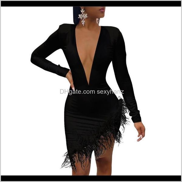 casual dresses womens clothing apparel drop delivery 2021 women party mesh patchwork black dress solid long sleeve feather deep vneck on, Black;gray
casual dresses womens clothing apparel drop delivery 2021 women party mesh patchwork black dress solid long sleeve feather deep vneck on, Black;gray