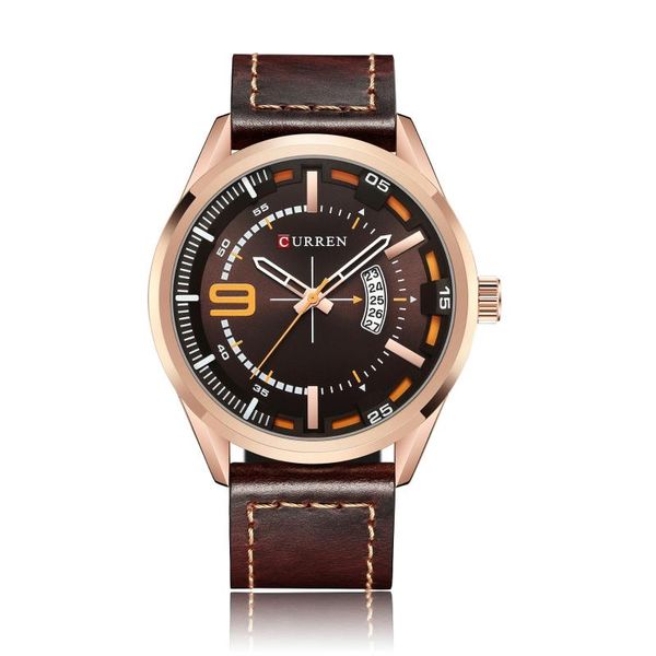 wristwatches gift style trend men's watch calendar leather belt waterproof business quartz, Slivery;brown
wristwatches gift style trend men's watch calendar leather belt waterproof business quartz, Slivery;brown