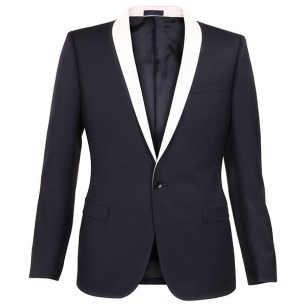 men's suits & blazers custom made to measure men suit, navy blue tuxedo with white shawl lapel, bespoke suit wedding tuxedos for, White;black
men's suits & blazers custom made to measure men suit, navy blue tuxedo with white shawl lapel, bespoke suit wedding tuxedos for, White;black