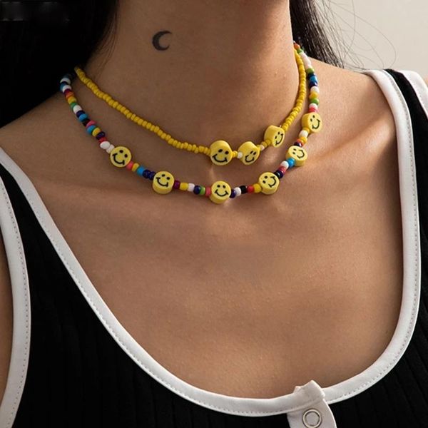 pendant necklaces 2021 korean cartoon smile colorful beads collar choker necklace bohemian jewelry for women girls party gifts, Silver
pendant necklaces 2021 korean cartoon smile colorful beads collar choker necklace bohemian jewelry for women girls party gifts, Silver