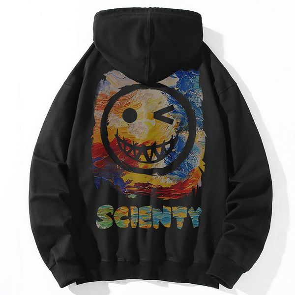 men's hoodies & sweatshirts trendy hip hop hooded pullover for men smile print patchwork woman streetwear, Black
men's hoodies & sweatshirts trendy hip hop hooded pullover for men smile print patchwork woman streetwear, Black
