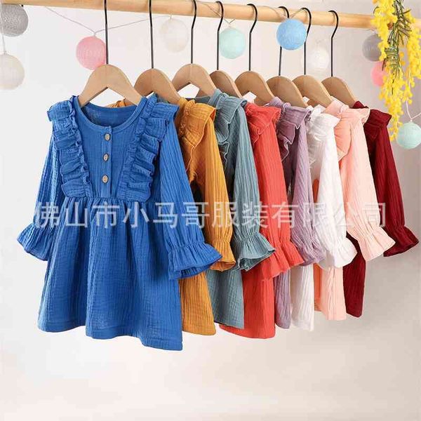 children's skirt 2019 spring and autumn new girl's cotton hemp long sleeve princess dress, Red;yellow
children's skirt 2019 spring and autumn new girl's cotton hemp long sleeve princess dress, Red;yellow