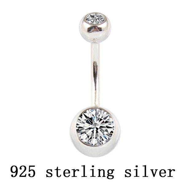 real 925 sterling silver belly button ring clear double zircon stones body ball navel bar piercing jewelry
real 925 sterling silver belly button ring clear double zircon stones body ball navel bar piercing jewelry