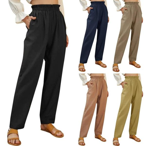 women's pants & capris pantalon pour femme solid color high waist cotton and loose pocket leisure time trouser lastic trouse, Black;white
women's pants & capris pantalon pour femme solid color high waist cotton and loose pocket leisure time trouser lastic trouse, Black;white