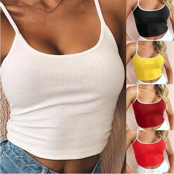women's tanks & camis women crop solid color round neck strap tank club camisoles ladies short tight shirt elastic bottoming, White
women's tanks & camis women crop solid color round neck strap tank club camisoles ladies short tight shirt elastic bottoming, White