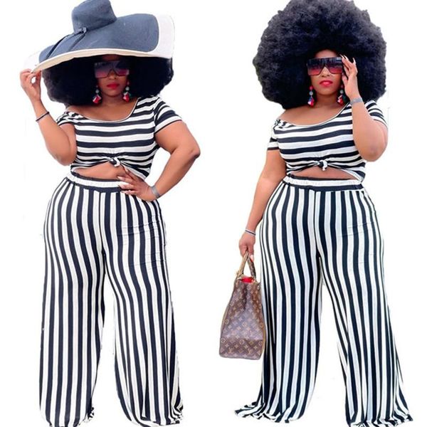 plus size tracksuits women clothing two piece set summer stripe elastic waist casual wide leg holiday pants sets wholesale drop, Black
plus size tracksuits women clothing two piece set summer stripe elastic waist casual wide leg holiday pants sets wholesale drop, Black