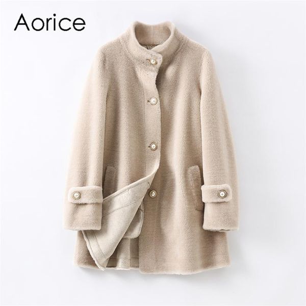 women's fur & faux aorice winter women wool coat sheep shearing jacket coats lady female warm jackets parka ct127, Black
women's fur & faux aorice winter women wool coat sheep shearing jacket coats lady female warm jackets parka ct127, Black