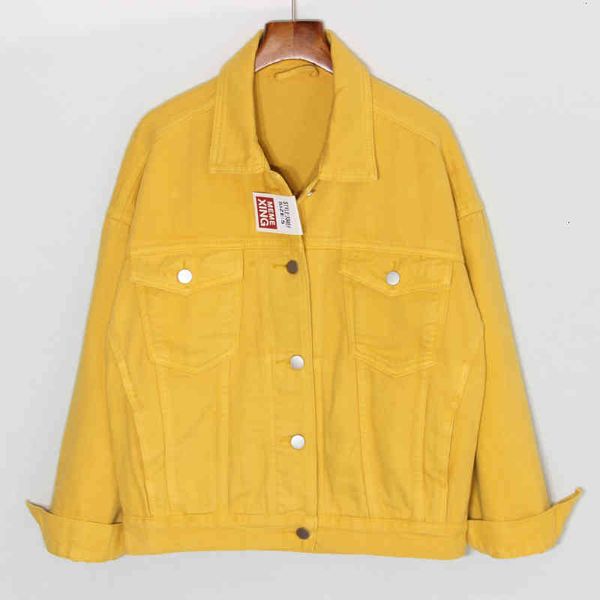 women's jackets yellow denim oversize with lapel pocket loose female jeans spring autumn long sleeve coat odwv, Black;brown
women's jackets yellow denim oversize with lapel pocket loose female jeans spring autumn long sleeve coat odwv, Black;brown