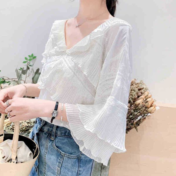 women's blouses & shirts arrival summer korea fashion flare sleeve white lace shirt women loose v-neck sweet ruffles blouse xvo0
women's blouses & shirts arrival summer korea fashion flare sleeve white lace shirt women loose v-neck sweet ruffles blouse xvo0