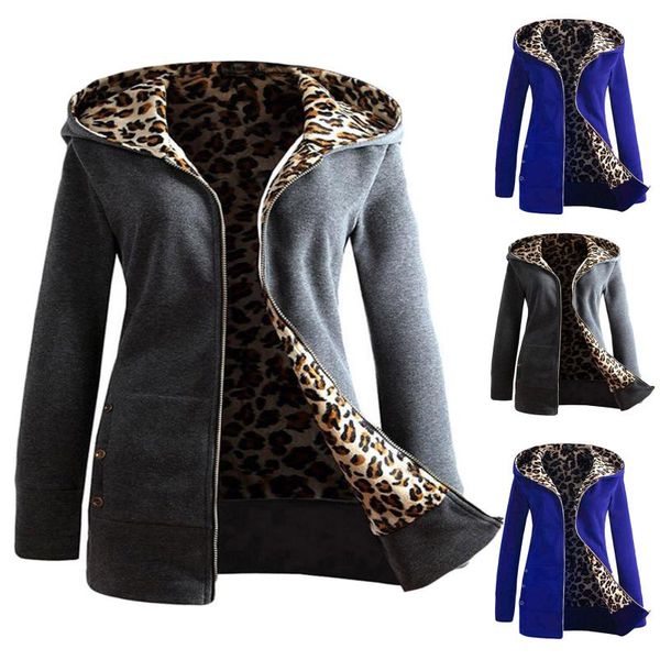 women's vests women thicker jacket hooded sweatshirt leopard zipper coat plus velvet overcoat outwear autumn femme #t1g, Black;white
women's vests women thicker jacket hooded sweatshirt leopard zipper coat plus velvet overcoat outwear autumn femme #t1g, Black;white
